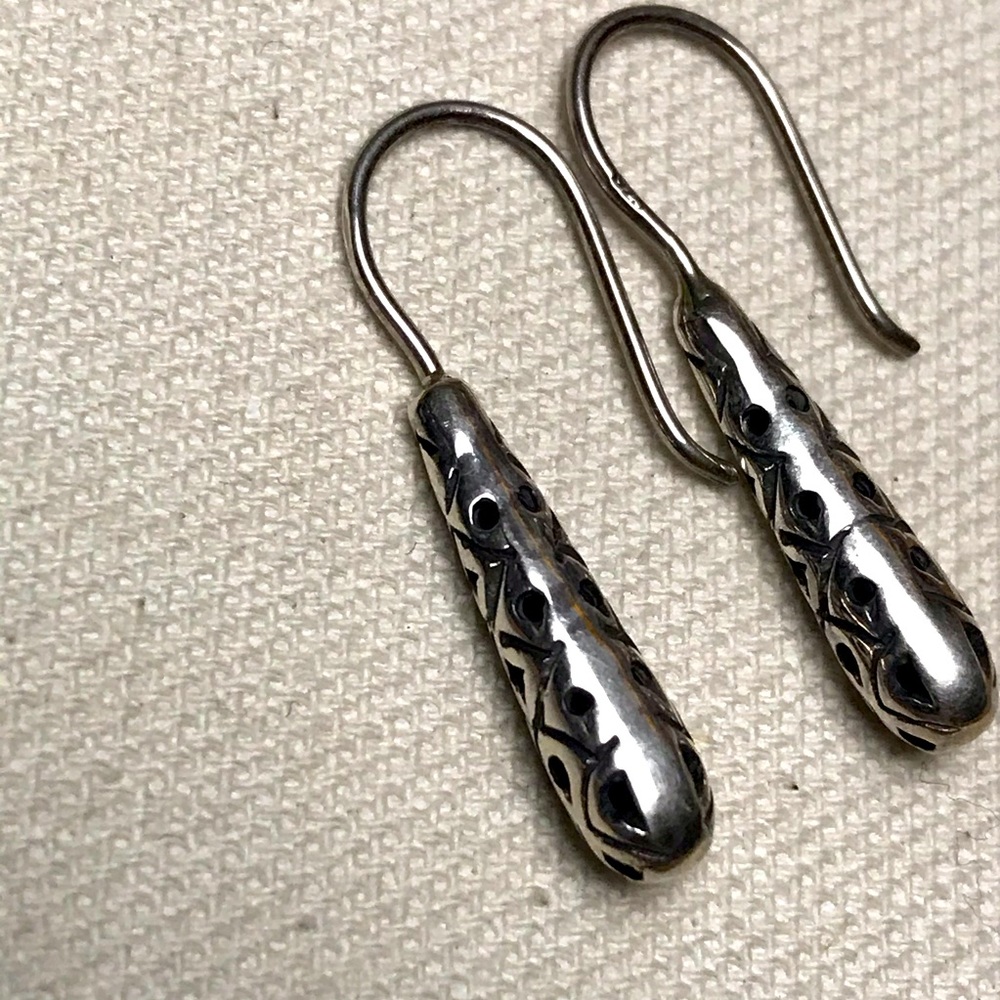 Small Silver Drop Earrings LN